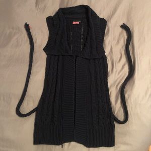 Banana Republic Navy Sleeveless Cable Vest